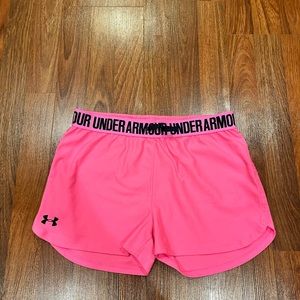 Hot pink workout shorts